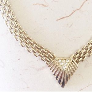 Mesh Woven Chain Vintage Necklace Costume Jewelry